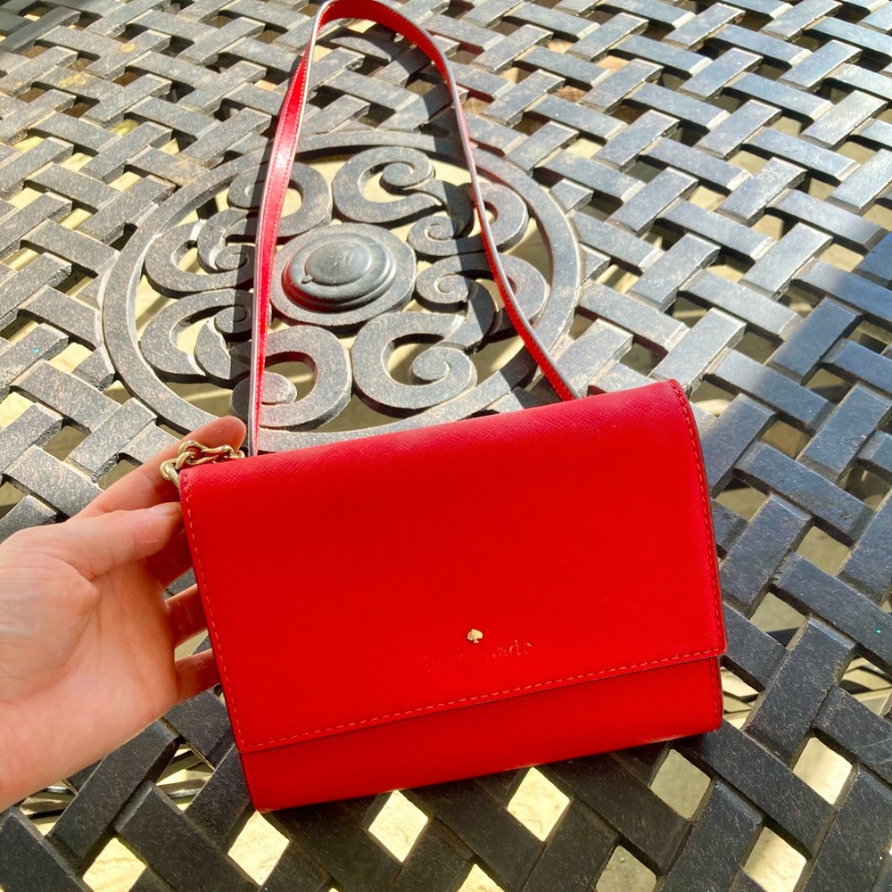 KATE SPADE red crossbody purse